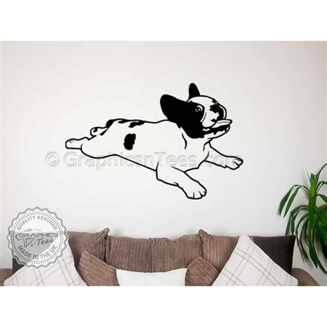 Cute French Bulldog Puppy Chewing A Bone Home Wall Sticker Vinyl