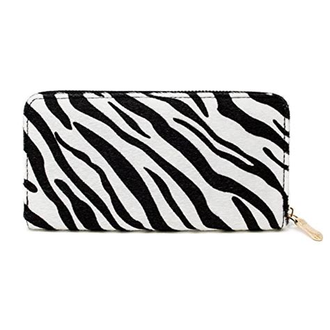 Me Plus Women Faux Fur Animal Print Furry Leopard Zebra Wallet Zipper