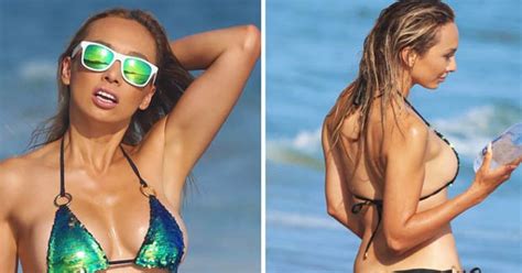 Tight Squeeze Wannabe Model Nausicaa Nearly Busts Out Of Teeny Bikini