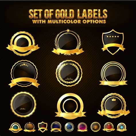 Premium Vector Decorative Gold Badges Pack