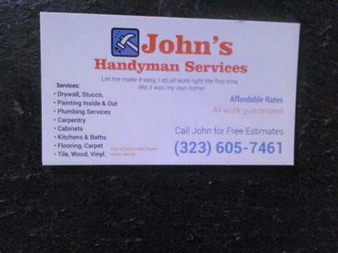 Handyman Business Cards Handyman Services Home Maintenance Business