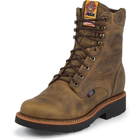 justin men s rugged gaucho eh steel toe lace up work boots academy