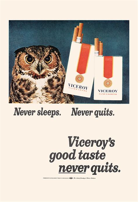 Retro Cigarette Ad Owl Poster Classic Advertisement Mid Etsy
