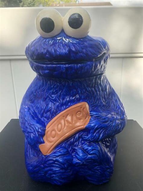 Vintage Sesame Street Cookie Monster Ceramic Cookie Jar 1970 Ebay