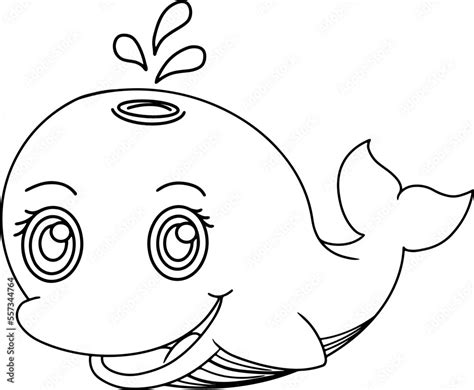 Whale Outline Cartoon Stock Vector Adobe Stock