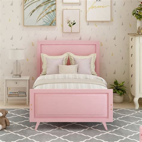 Twin Bed Frame With Headboard Pink Twin Bed Frame For Kids Modern