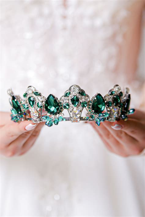 Emerald Tiara In 2021 Swarovski Tiara Bridal Jewelry Bridal Crown Tiara