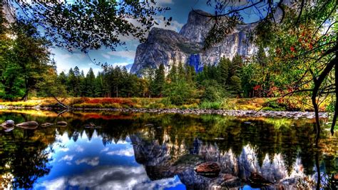 Merced River Yosemite Reflection Wallpaper Backiee