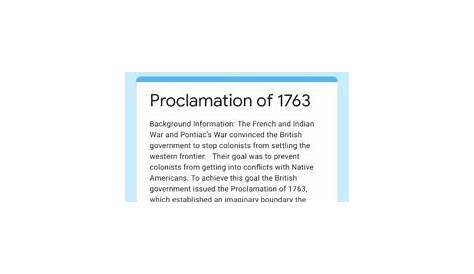 Proclamation of 1763 Map Google Form Worksheet/ Quiz with Answer Key