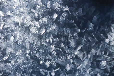 Macro Look Of Snow Crystals Snowflakes Abstract Winter Background