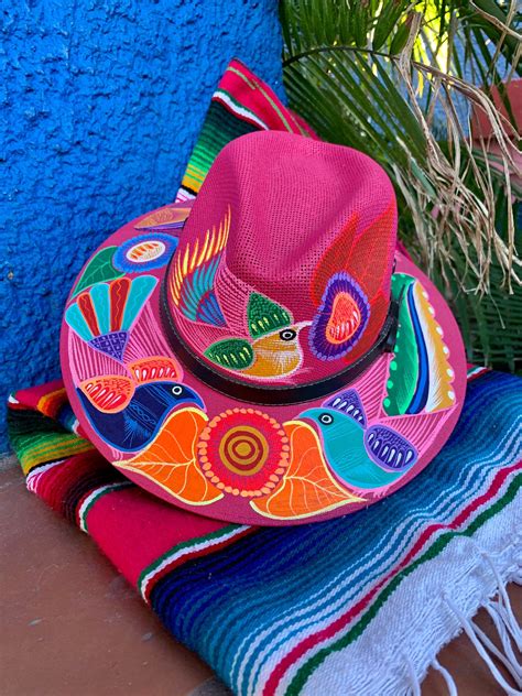 Hand Painted Mexican Hat Hand Painted Hat Mexican Sombrero In 2020