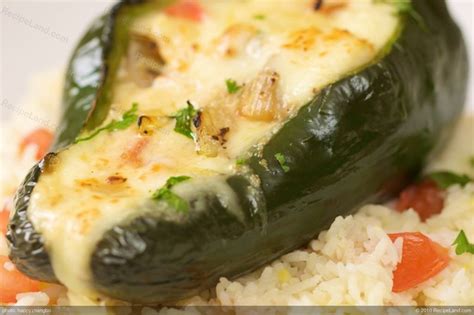 Chicken Cheese Stuffed Poblano Peppers Recipe
