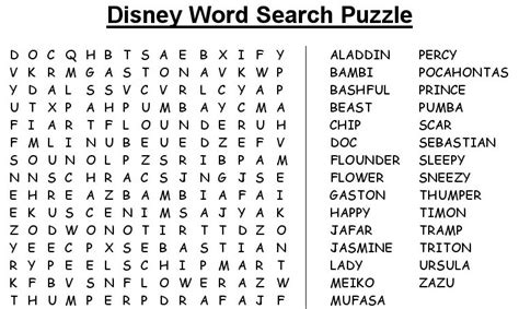 Explore the best free crossword puzzles. 15 Free Disney Word Searches | KittyBabyLove.com