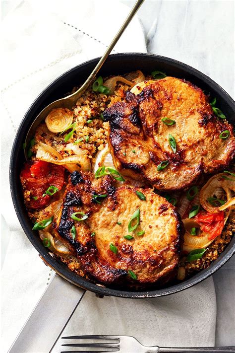 One Pan Pork Chops With Quinoaa Recipe — Eatwell101