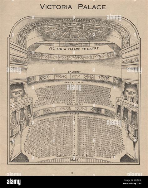 Victoria Palace Theatre Vintage Seating Plan London West End 1936 Old