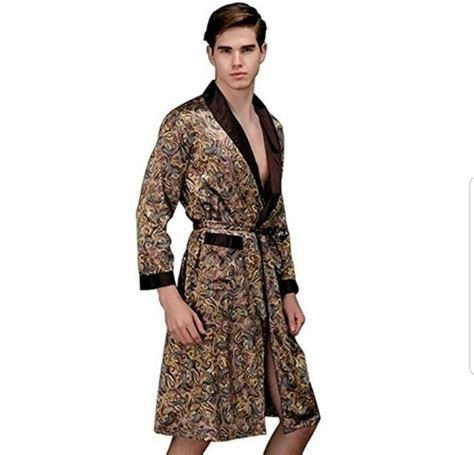 Mens Silky Satin Robe New Size M Paisley Unbranded Robes Mens Silk
