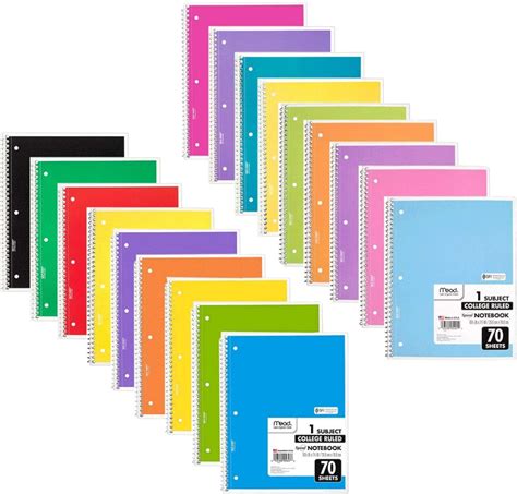 Buy Mead Spiral Notebook Pack Of 18 Colors 1 Subject College Ruled