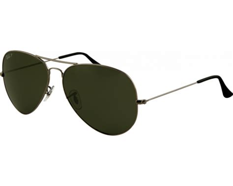 Ray Ban Aviator Classic Large Gunmetal Crystal Green Polarized Rb3025 00458 Sunglasses