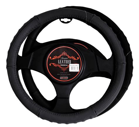 Denver Steering Wheel Cover Black Leather