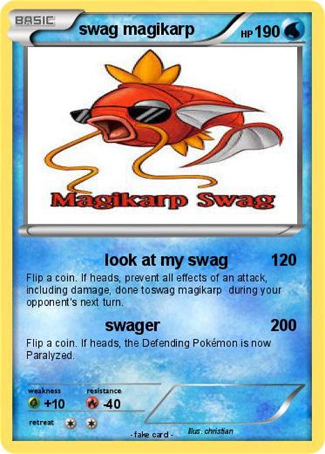 Pokémon Swag Magikarp Look At My Swag My Pokemon Card