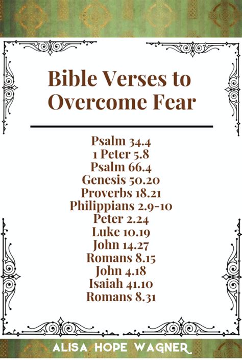 7 Bible Verses To Overcome Fear Alisa Hope Wagner