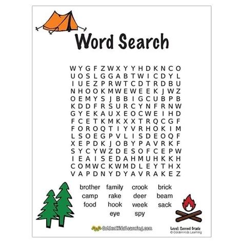 Word Search For 2nd Graders Printable