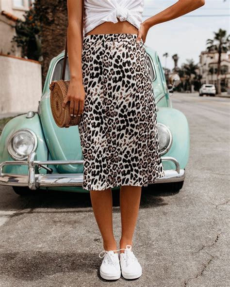 042519 Queen Of The Jungle Leopard Midi Skirt Slip Skirt Midi Skirt