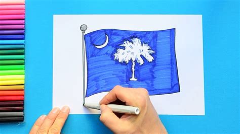How To Draw The Flag Of South Carolina State Usa Youtube