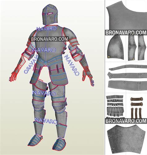 Knight Armor Eva Foam Plate Armor Cosplay Pattern Medieval Knight Armor Printable Template