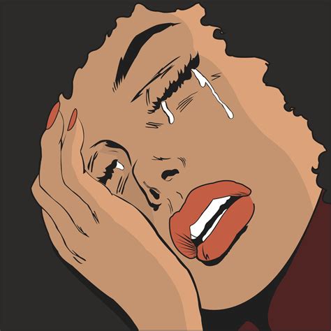 Crying Woman Clipart Black