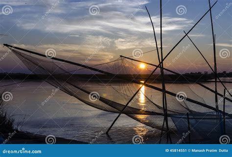 Fishing At Dusk Stock Image Image Of Water Orange Travel 45814551