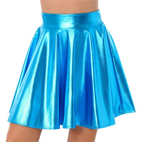 Iefiel Womens Wetlook Short Mini Skirt Shiny Pleated Rock Mini Skater Skirts Dance Ebay