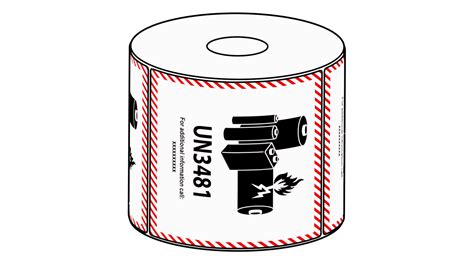 111x126mm Lithium Battery Mark Un3481 Label 500 Per Roll Thermal Labels
