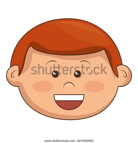 Cute Little Boy Head Character Stock Vector Royalty Free 665466682