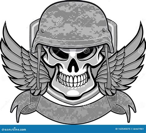 Military Skull Image Stock Vector Illustration Of Halloween 163545075