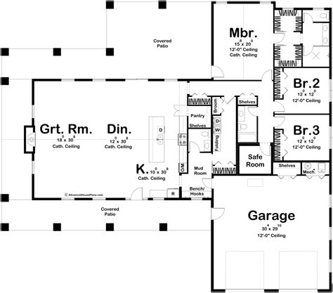 1 Story Barndominium Style House Plan With Massive Open Floor Plan