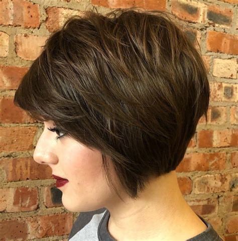The umbrella term of short sides long top hairstyles represents haircuts that are incredibly versatile partly also, since the base of these haircuts is still short, these looks can be perfect for both. Jaw-Length Layered Walnut Brown Bob | Short shag ...
