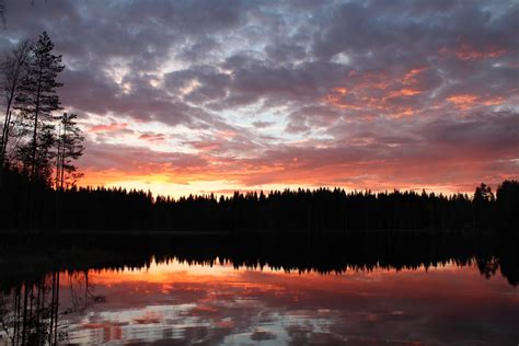 Sunset Over A Lake Near Lahti Finland From May Last Year Was Sent Here