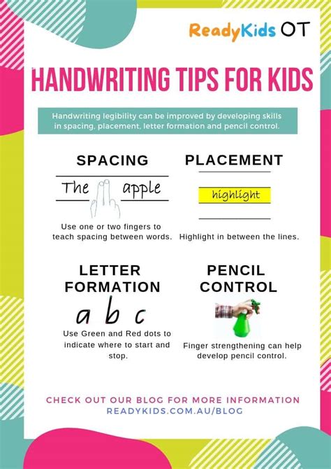 Handwriting Tips For Kids Ready Kids Occupational Therapy
