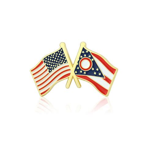 Ohio And Usa Crossed Flag Pins Cross Flag Pin Flag Lapel Pins