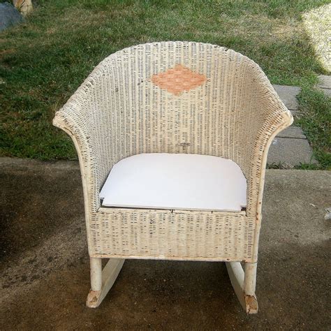 Childs Vintage White Wicker Rocking Chair From The Etsy Wicker