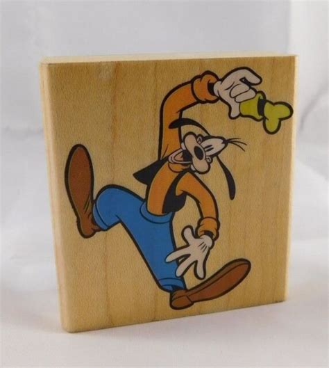 Disney Wooden Stamp Goofy Goofin Around 455e Rubber Stampede Ebay