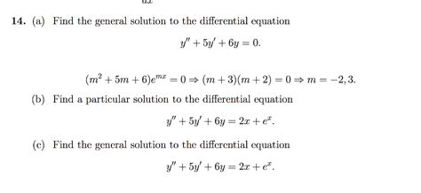 Solved A Find The General Solution To The Differential