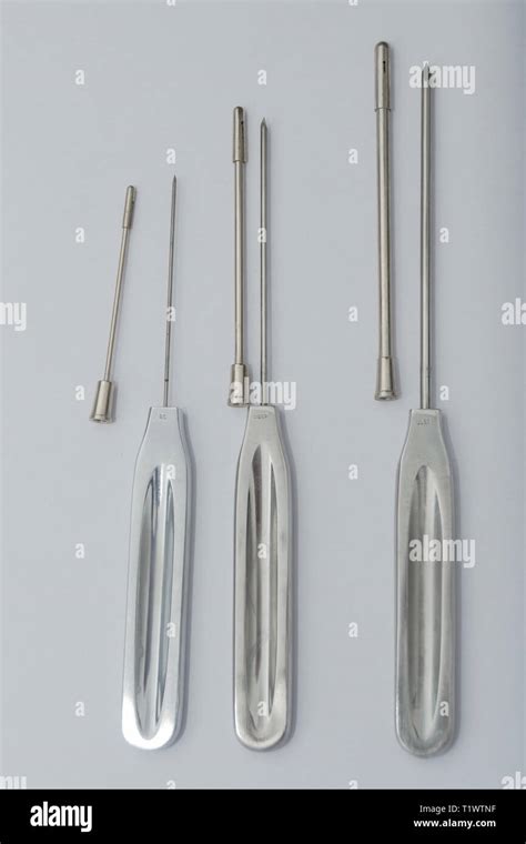 Different Types Of Catheter Trocars On White Surface Stock Photo Alamy