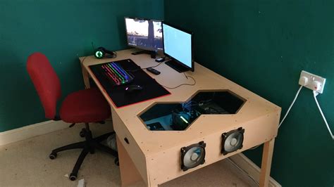 Just Made A Desk Pc Custom Pc Desk Pc Desk Diy Pc Desk