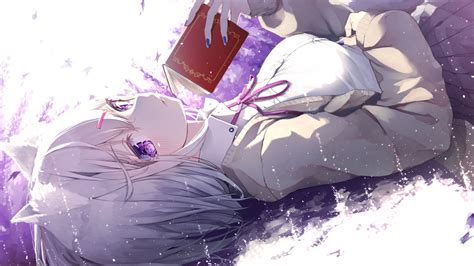 Download 1920x1080 Anime Fox Girl Lying Down Resting