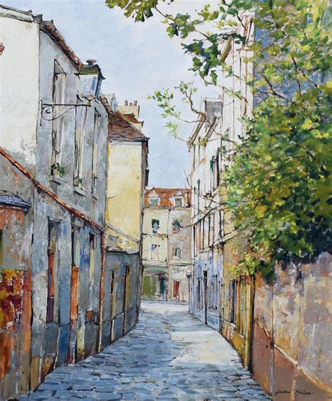 Jean Keime Antique French Impressionist Paris Street Scene Original
