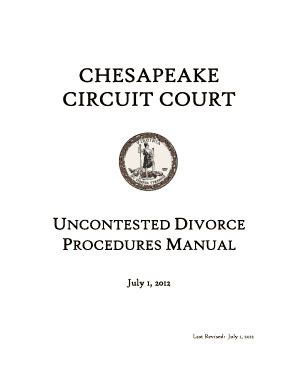 Uncontested Divorce Manual Chesapeake Form Fill And Sign Printable