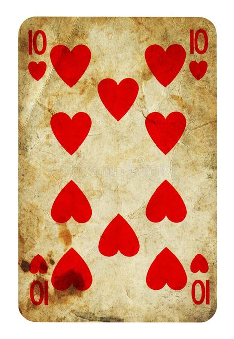 Ten Of Spades Vintage Playing Card Isolated On White Stock