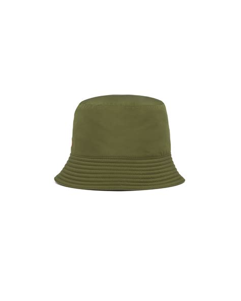 Military Green Technical Fabric Bucket Hat Prada